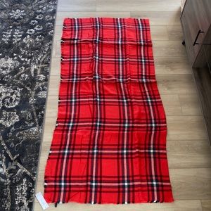 ANN TAYLOR RED PLAID SCARF / BLANKET, New w/ Tags!